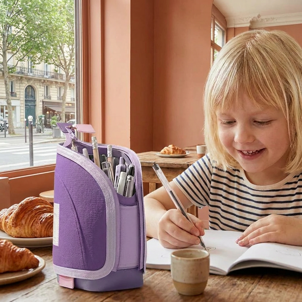 Trousse pop-up 2 en 1 avec porte-stylos – organisateur de bureau gain de place