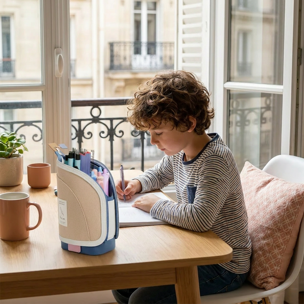 Trousse pop-up 2 en 1 avec porte-stylos – organisateur de bureau gain de place