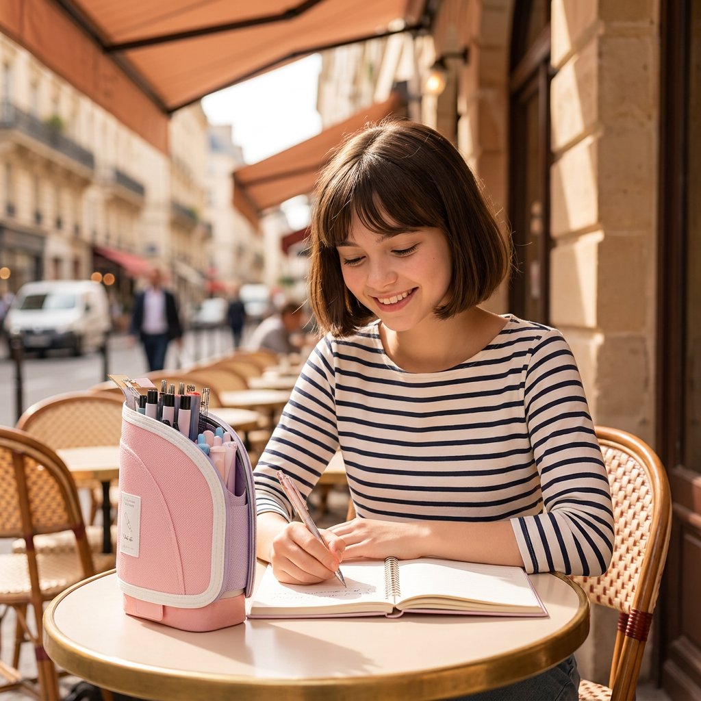 Trousse pop-up 2 en 1 avec porte-stylos – organisateur de bureau gain de place