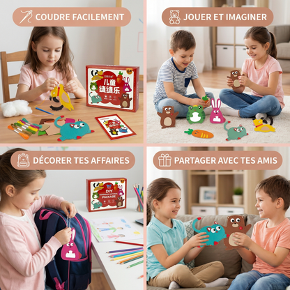 Ensemble d’animaux en feutrine à coudre soi-même