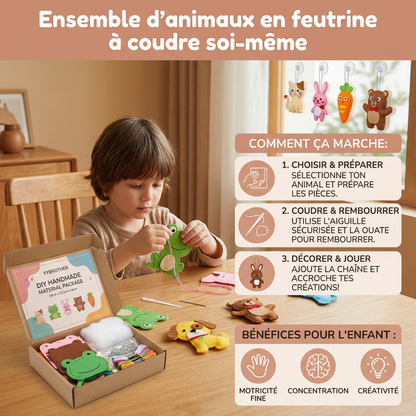 Ensemble d’animaux en feutrine à coudre soi-même