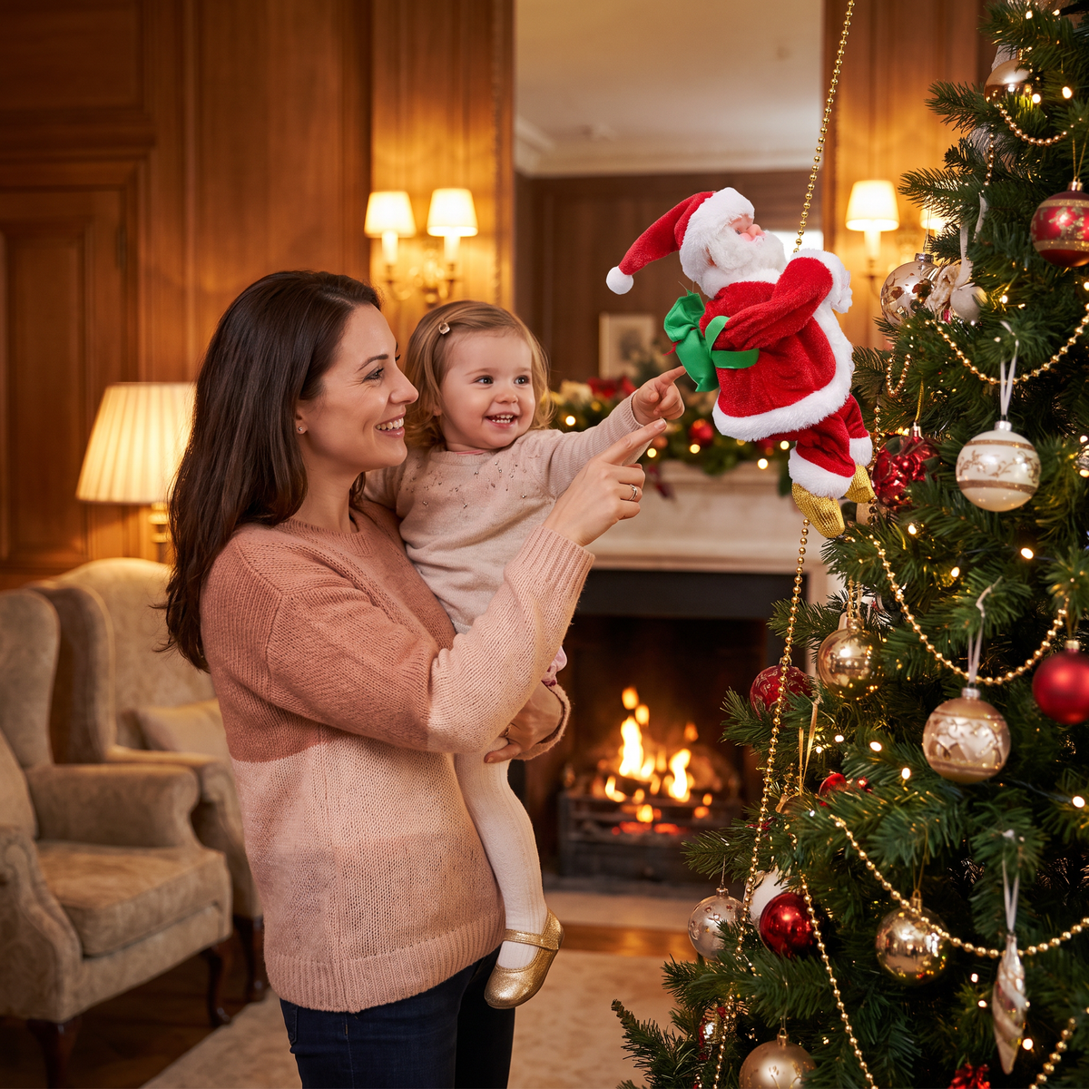 Jouet Père Noël Grimpant
