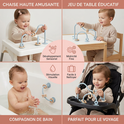 Jouet sensoriel en silicone pour bébé – jeu éducatif à ventouse pour table et chaise haute