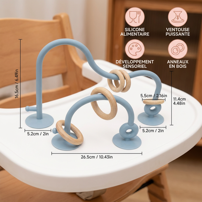 Jouet sensoriel en silicone pour bébé – jeu éducatif à ventouse pour table et chaise haute
