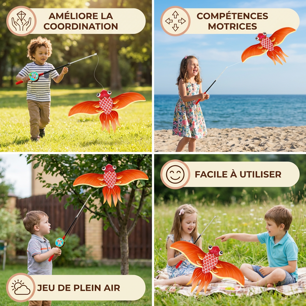 Cerf-volant à ailes battantes pour enfants – Améliore la coordination et les compétences motrices