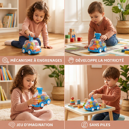 Appuie et pars – Voitures à engrenages