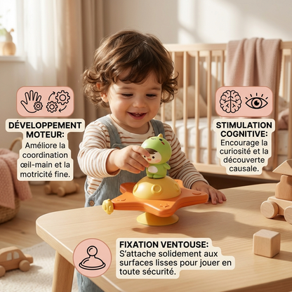Spinner Montessori à ventouse – Jouet d’apprentissage rotatif