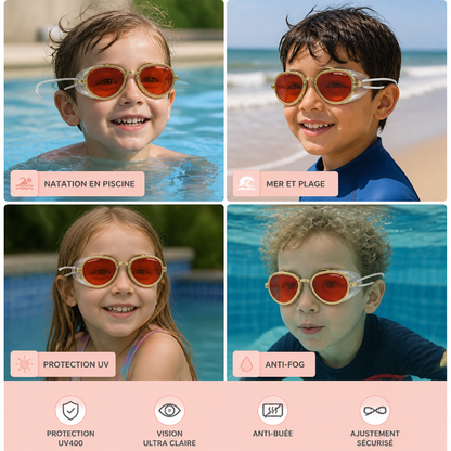 Pro Aviator Lunettes de Natation – Protection UV400, Anti-Buée et Ajustement Complet