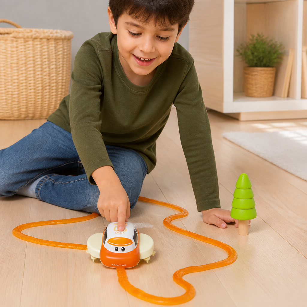 Set Piste de Course Slime Magique – Aventure DIY avec Voiture Électrique