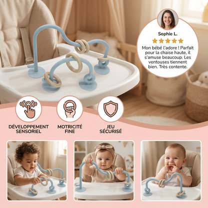 Jouet sensoriel en silicone pour bébé – jeu éducatif à ventouse pour table et chaise haute
