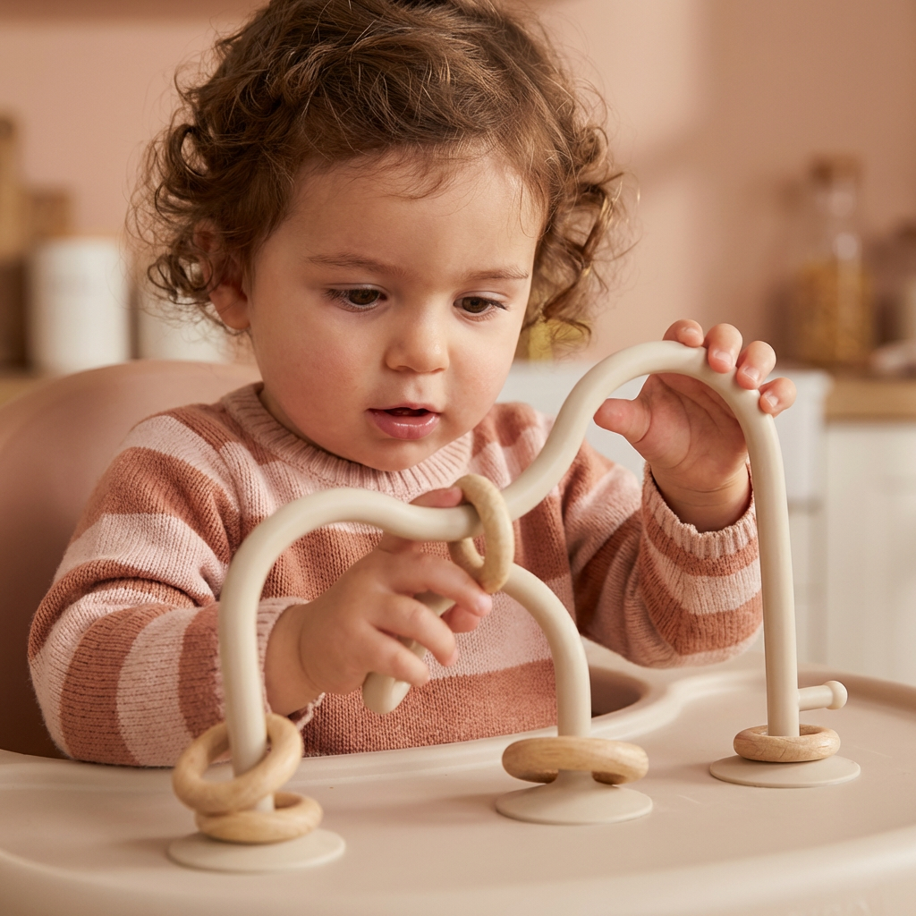 Jouet sensoriel en silicone pour bébé – jeu éducatif à ventouse pour table et chaise haute