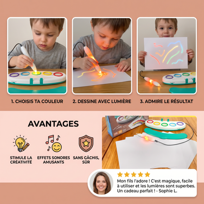 Magic Light Drawing Pen for Kids – Stylo Magique Lumineux Créatif avec Musique et Effets Lumineux