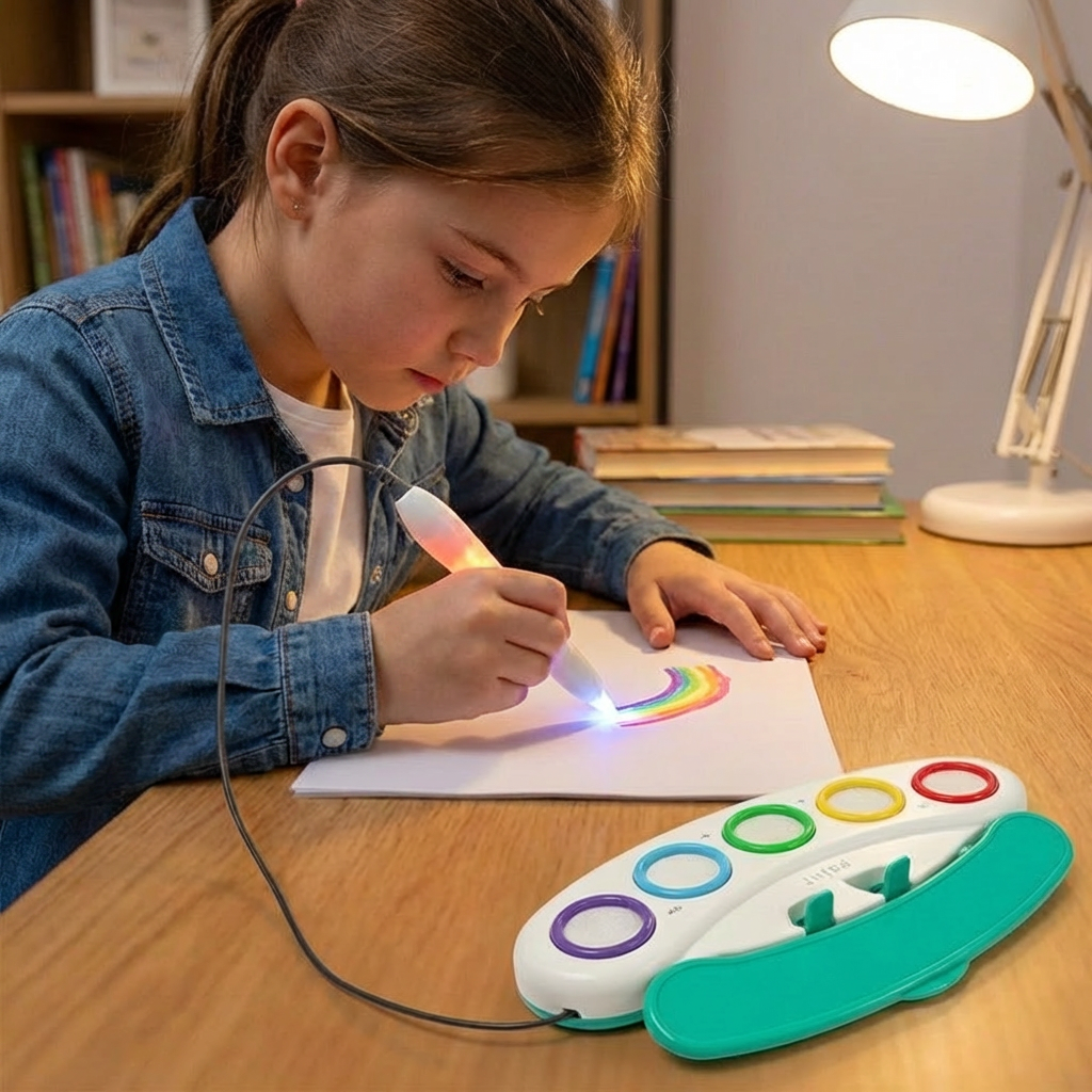 Magic Light Drawing Pen for Kids – Stylo Magique Lumineux Créatif avec Musique et Effets Lumineux