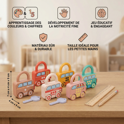 Jouet montessori clés et serrures – Couleurs et motifs