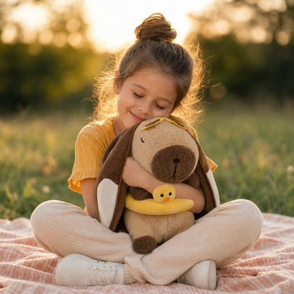 Peluche Capybara Respirant – Compagnon de Sommeil Doux et Câlin