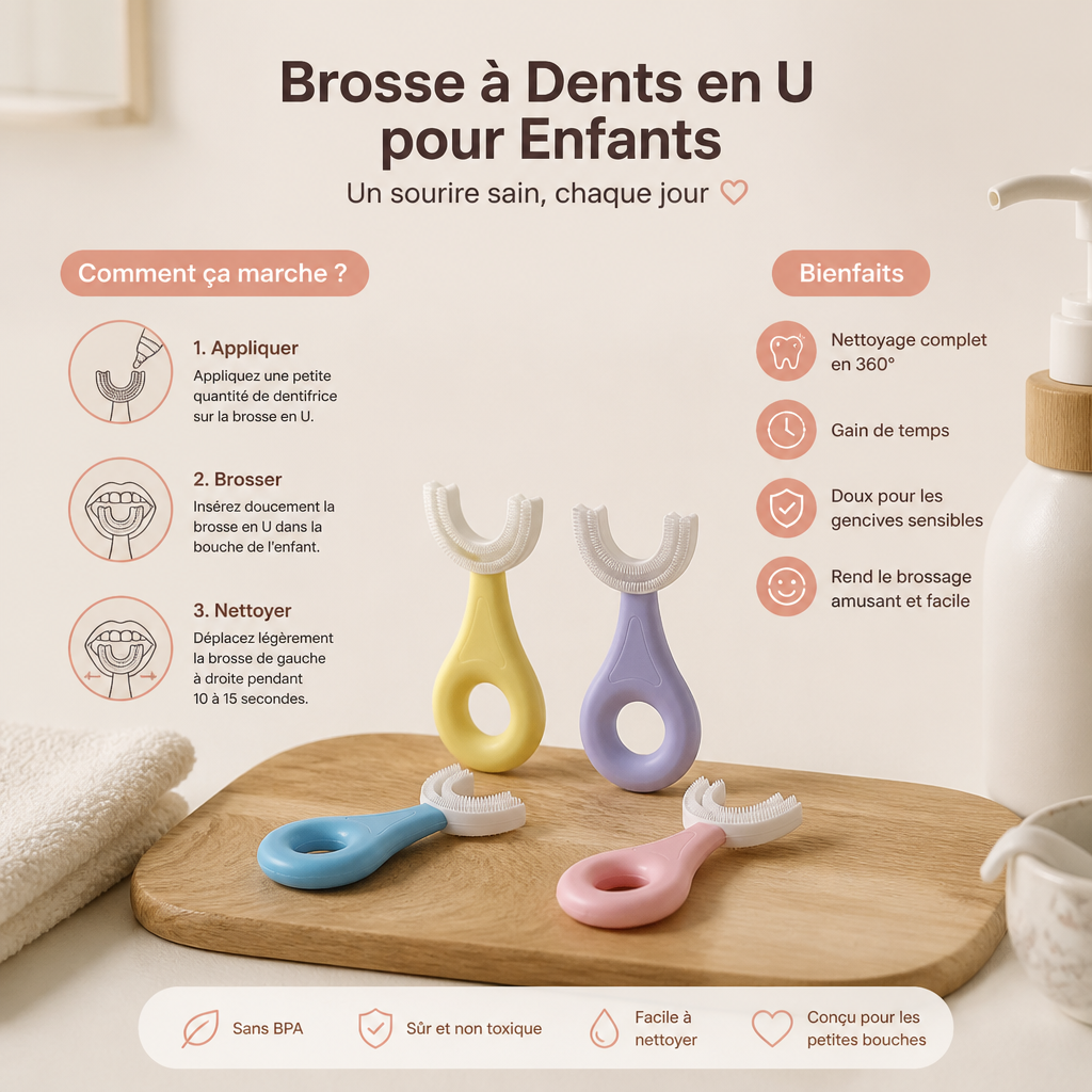 Brosse à Dents en U pour Enfants