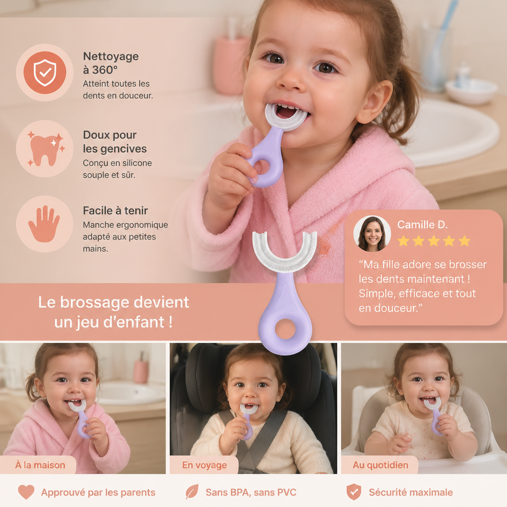 Brosse à Dents en U pour Enfants