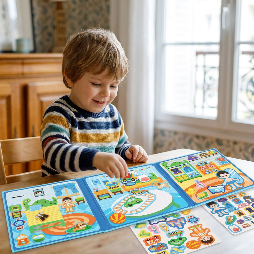 Livre Magnétique Montessori Silencieux – Jeu Créatif d’Habillage et de Mise en Scène