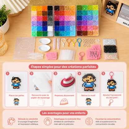 Set Premium de Perles à Repasser avec Outils de Loisirs Créatifs – Kit DIY d’Art et de Création