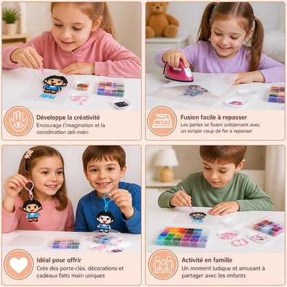 Set Premium de Perles à Repasser avec Outils de Loisirs Créatifs – Kit DIY d’Art et de Création