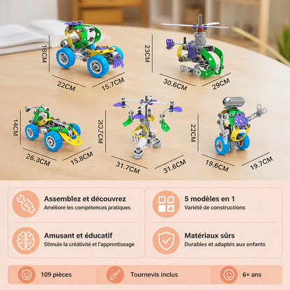 Kit de construction STEM de 109 pièces avec tournevis