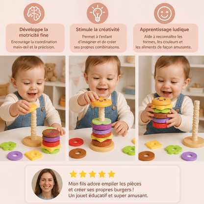 Jeu d’empilement de burgers rotatif interactif