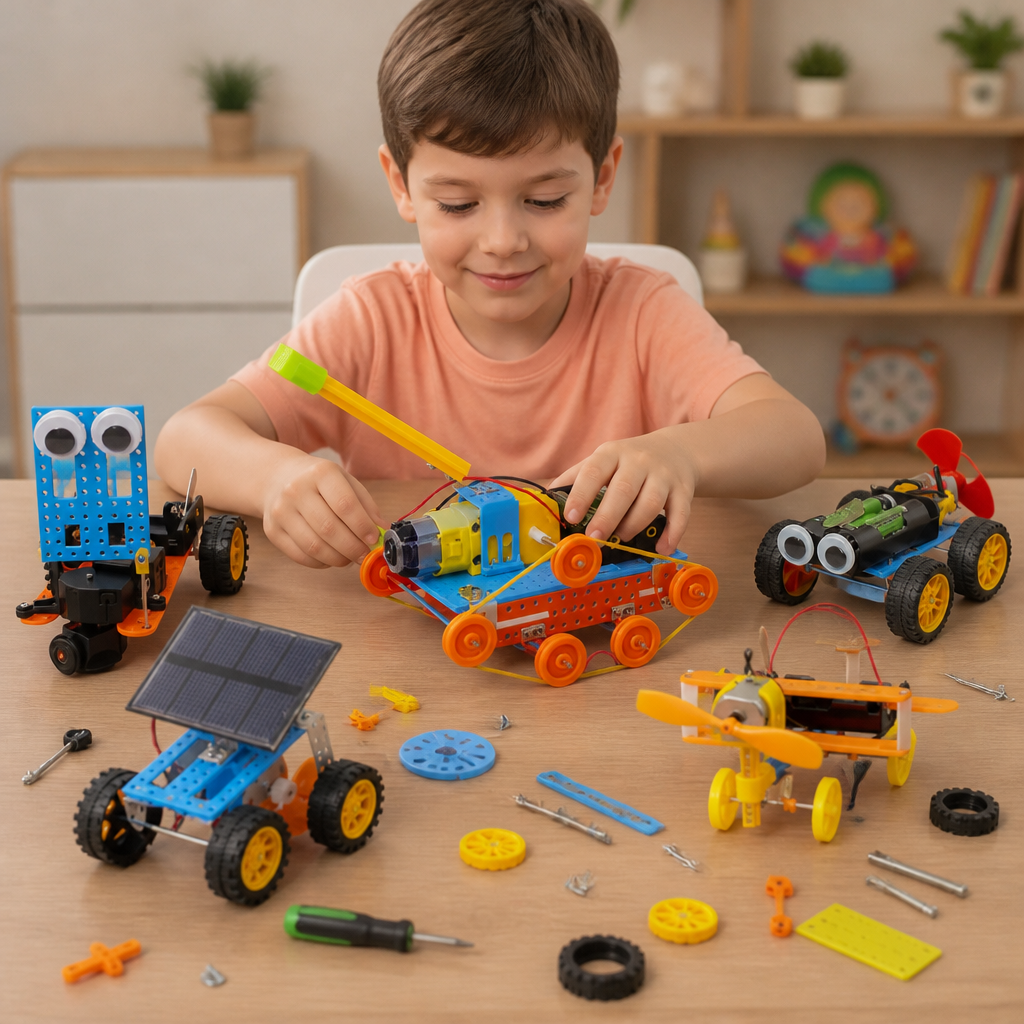 Kit de construction de véhicules STEM DIY 5-en-1 pour enfants