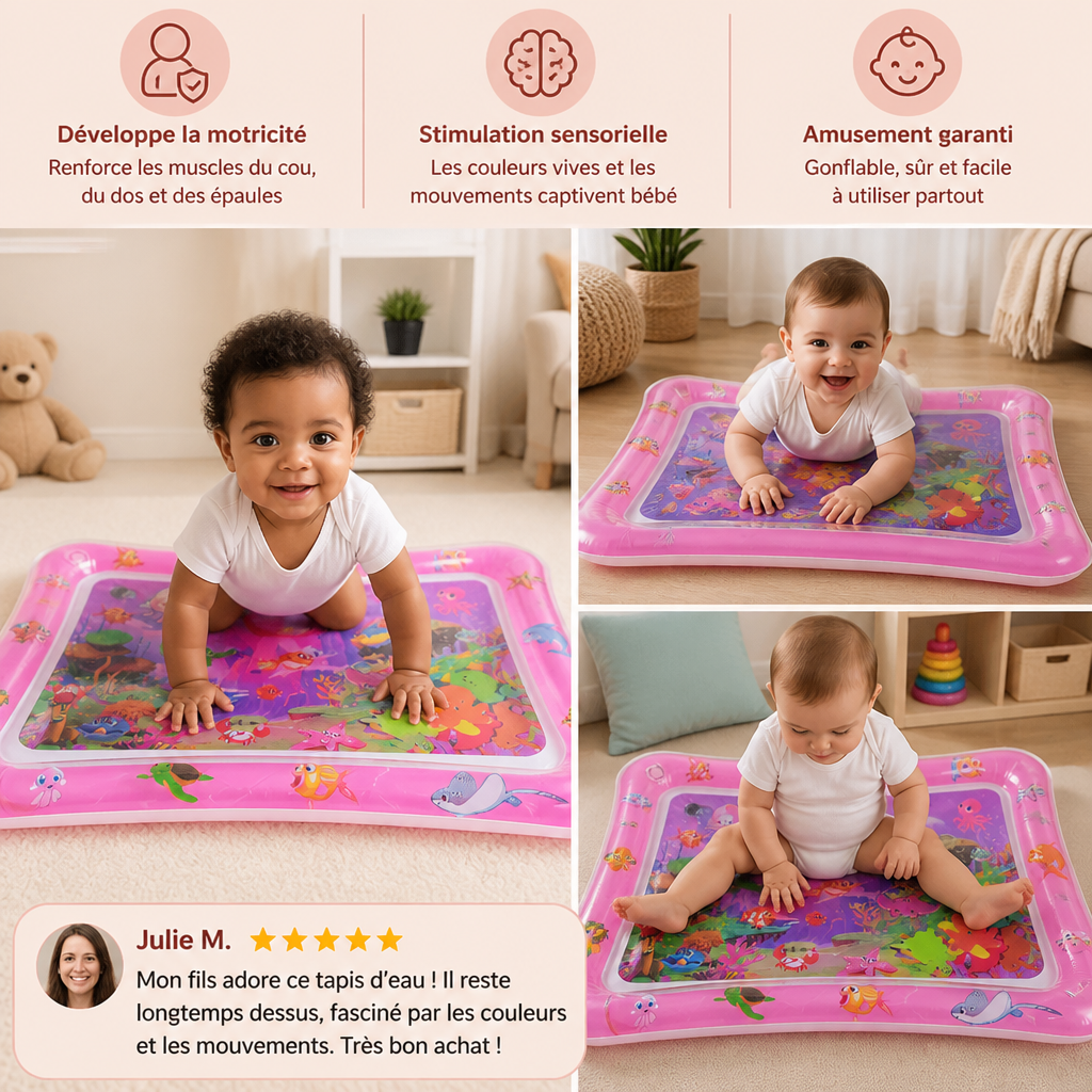 Tapis d’eau gonflable pour le temps sur le ventre