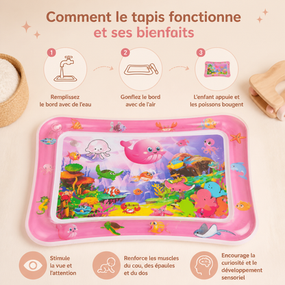 Tapis d’eau gonflable pour le temps sur le ventre