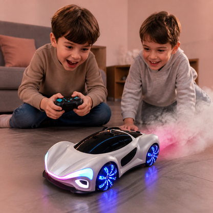Voiture RC Lumineuse de Drift avec Effet de Brumisation et Station de Recharge