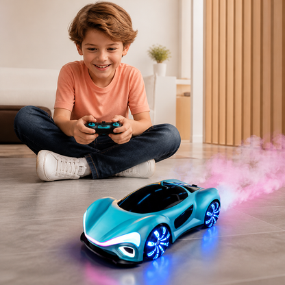 Voiture RC Lumineuse de Drift avec Effet de Brumisation et Station de Recharge