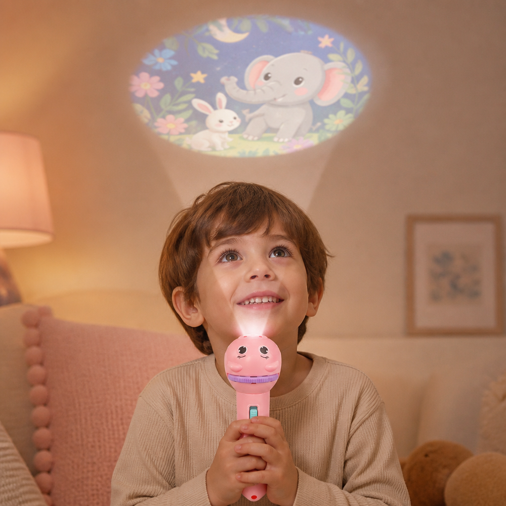 Lampe Torche Pour Enfants Avec Projection D’histoires Du Soir