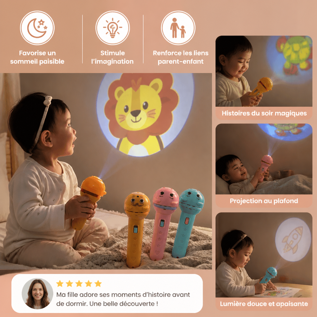 Lampe Torche Pour Enfants Avec Projection D’histoires Du Soir