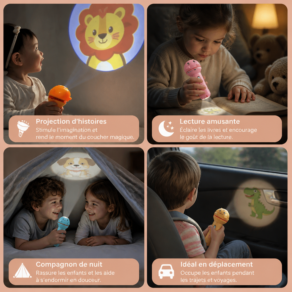 Lampe Torche Pour Enfants Avec Projection D’histoires Du Soir