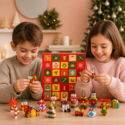 Calendrier De L'Avent Avec Blocs Pour Décorations De Noël