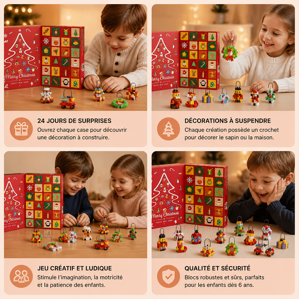 Calendrier De L'Avent Avec Blocs Pour Décorations De Noël