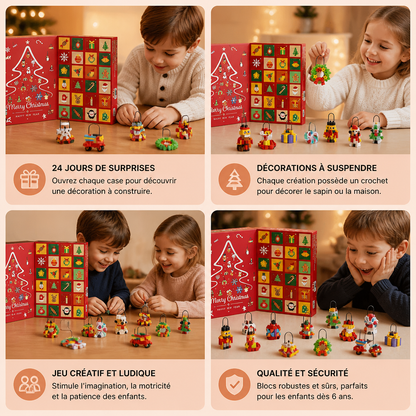Calendrier De L'Avent Avec Blocs Pour Décorations De Noël