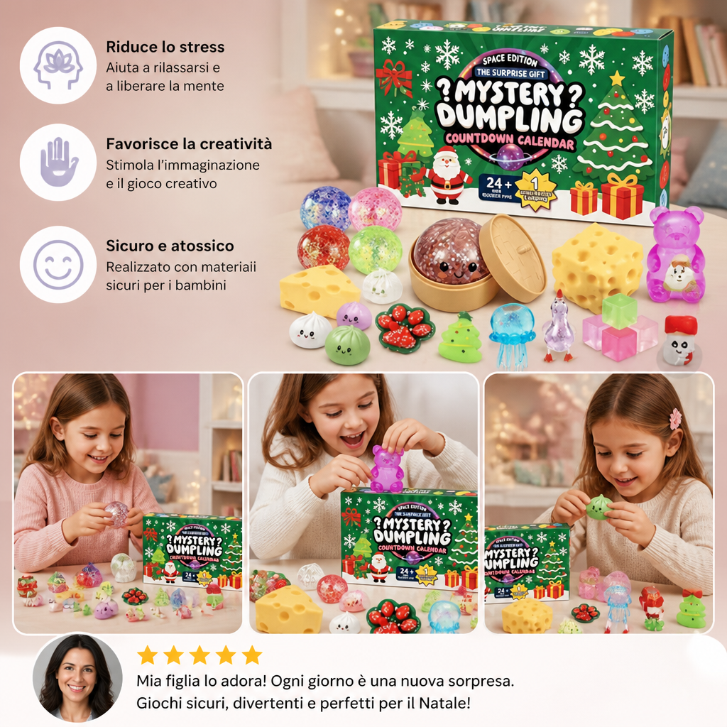 Calendrier De L'Avent Squishy De Noël Pour Enfants
