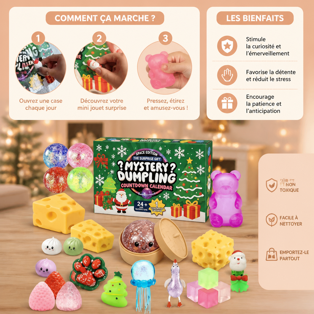 Calendrier De L'Avent Squishy De Noël Pour Enfants