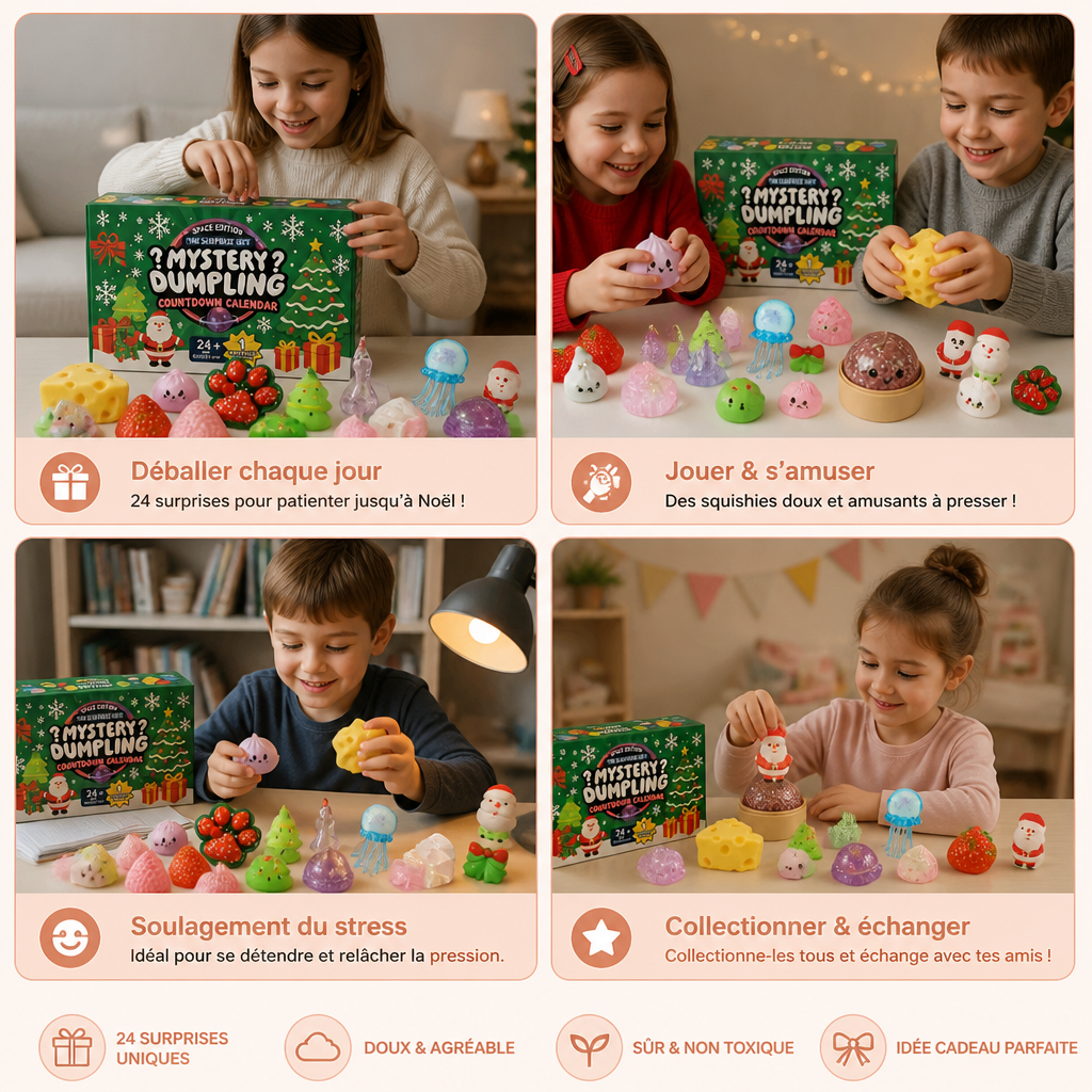 Calendrier De L'Avent Squishy De Noël Pour Enfants