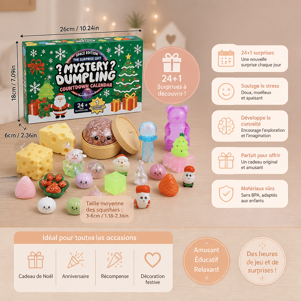 Calendrier De L'Avent Squishy De Noël Pour Enfants