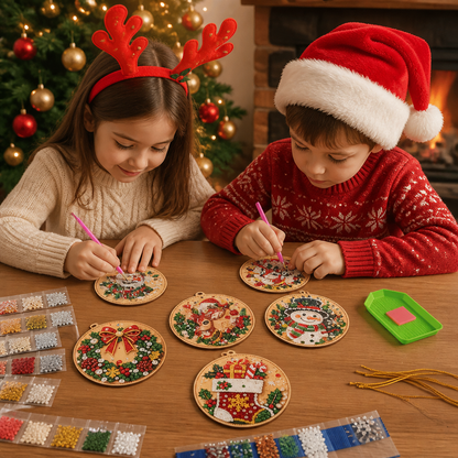 Kit DIY de Suspensions de Noël en Diamond Painting – Décorations Festives pour Sapin de Noël