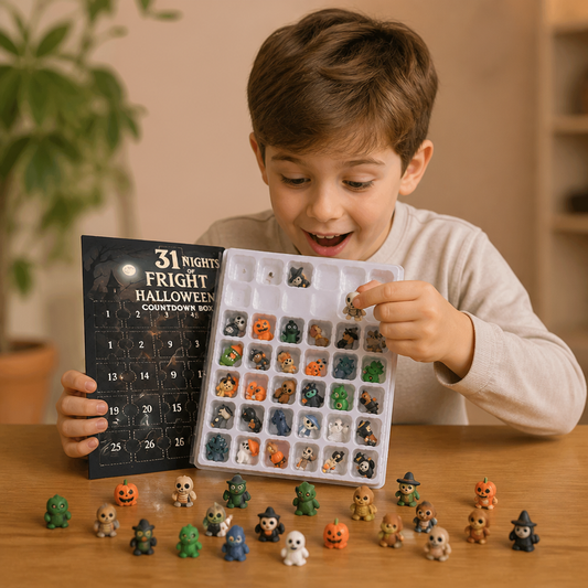 Calendrier de compte à rebours d’Halloween avec des mini-figurines surprises effrayantes et des pendentifs