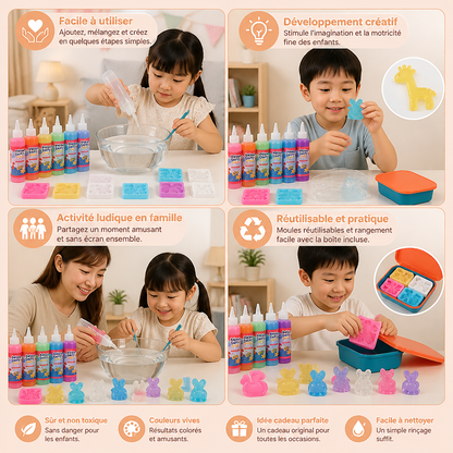 Kit DIY de gelée d’eau avec gels et moules