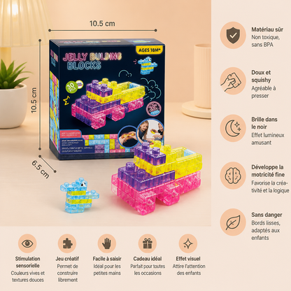 Blocs de Construction Squishy en Gelée Phosphorescents pour Enfants – Sûrs et Doux
