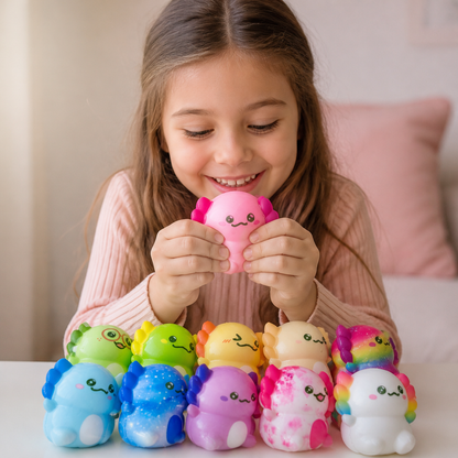 Lot de 12 Squishies Axolotl Doux – Jouets Antistress