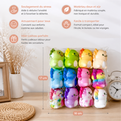 Lot de 12 Squishies Axolotl Doux – Jouets Antistress