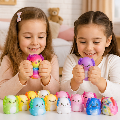 Lot de 12 Squishies Axolotl Doux – Jouets Antistress