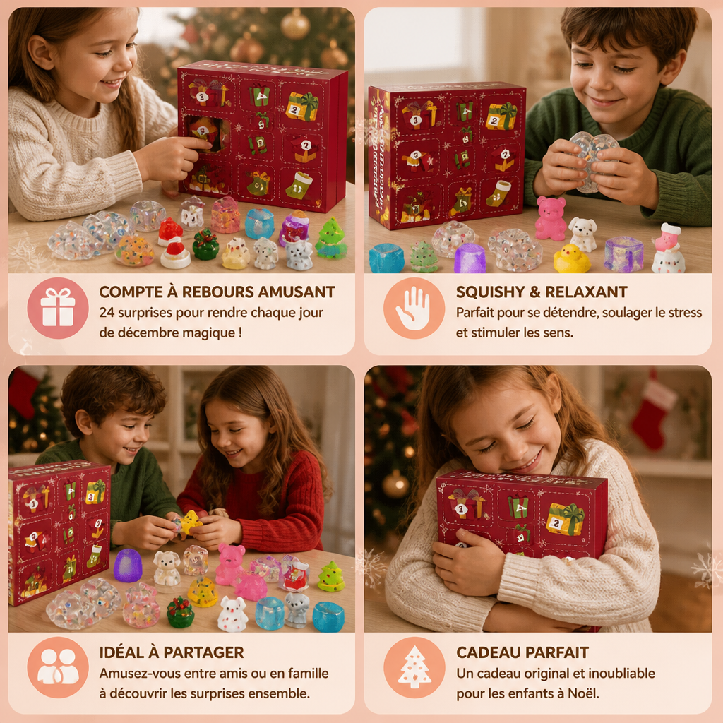 Calendrier de l’Avent Premium de 24 Jours avec Jouets Squishy