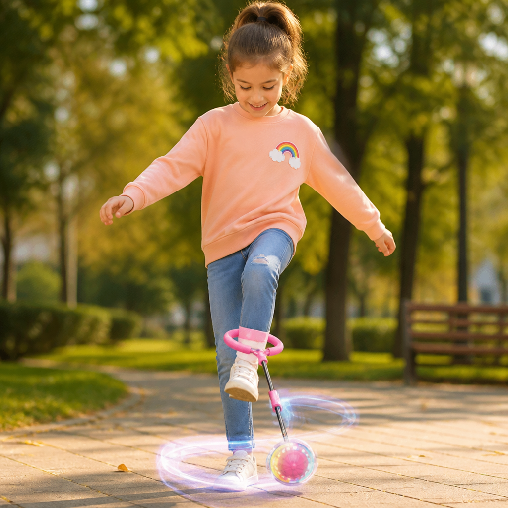 Balle à Sauter LED 3 en 1 avec Compteur de Sauts et Minuteur pour Enfants